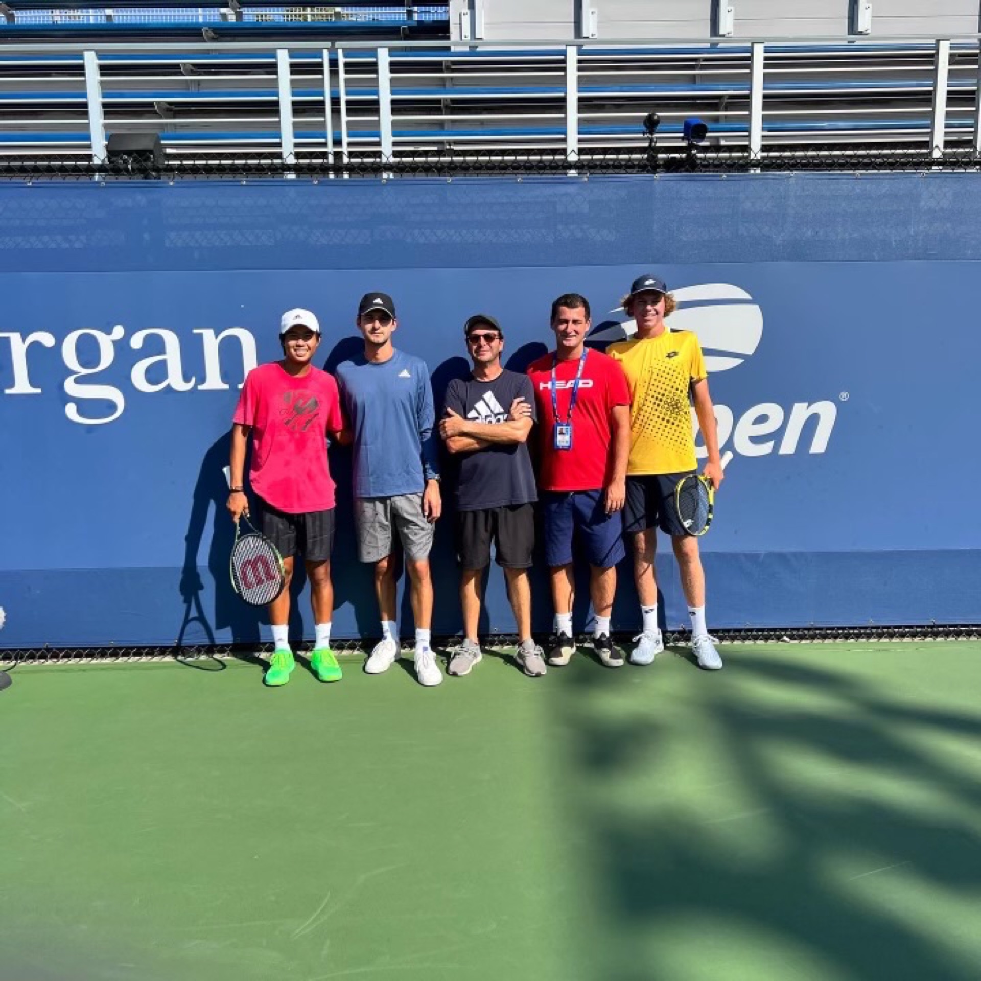 Tier 1 tennis coaches and players on court at the US Open