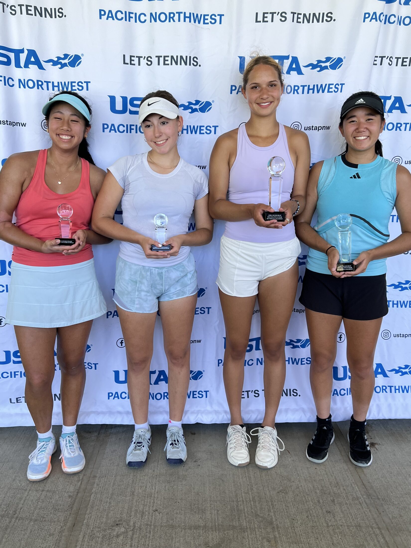 Tier 1 girls tennis finalists at a USTA Pacific Northwest event